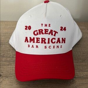 Great American Bar Scene Red and White Cap
